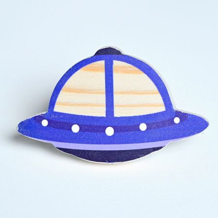 Handmade Pine Wood Spaceship Knob for Kids Furniture